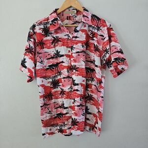 HAN TON HAWAIIAN  SHORT  SLEEVE Shirt Mens M BEACH  HAWAII VACATION  RESORT